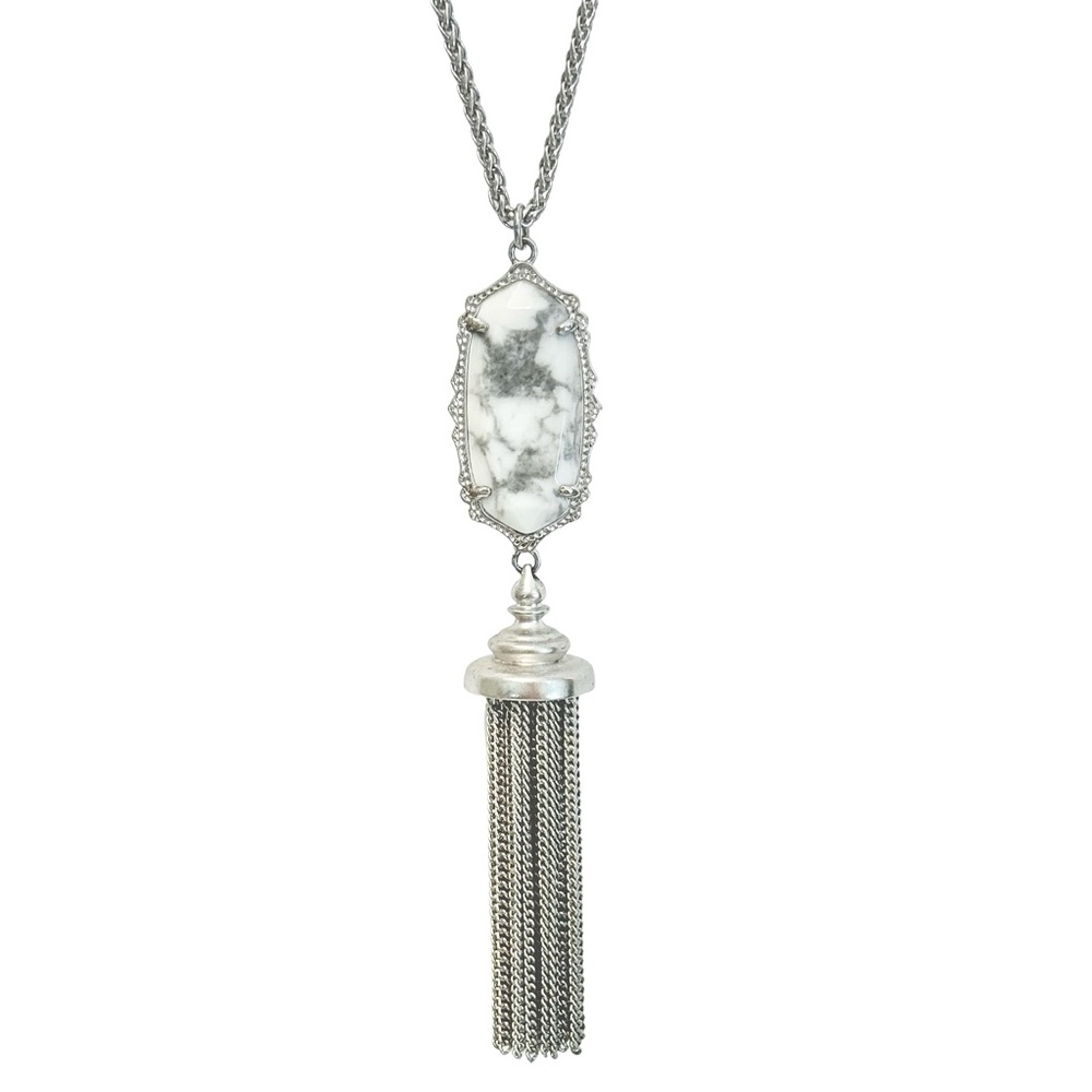 Kendra Scott White Howlite Everly Pendant Tassel Necklace